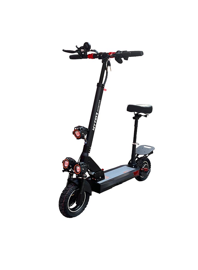 Power Full Motor 750W Electric Scooter 2023 Upgraded Version 55KM/Hr Speed App Controlled 48V 15AH Off-Road Tires , Removeable Comfortable Seat, Super Bright LED 3 Front Lights Black