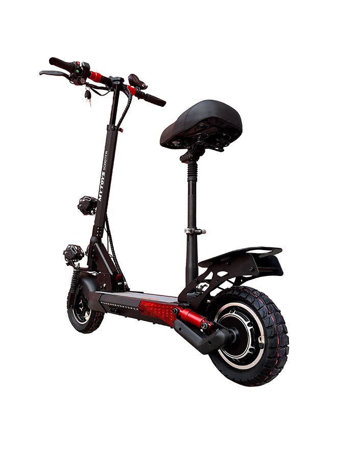 Power Full Motor 750W Electric Scooter 2023 Upgraded Version 55KM/Hr Speed App Controlled 48V 15AH Off-Road Tires , Removeable Comfortable Seat, Super Bright LED 3 Front Lights Black