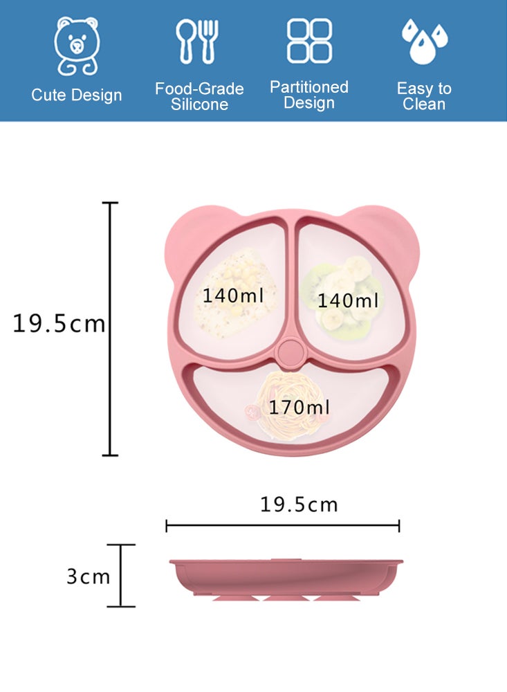 Complete 8-Pieces Silicone Baby Crockery Set, BPA Free Baby Tableware Set with Soft Silicone Bib and Utensils