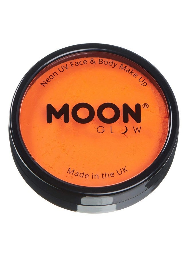 Pro Intense Neon Uv Face & Body Paint Cake Pots By Moon Glow Intense Orange Professional Water Based Face Paint Makeup For Adults Kids 1.26Oz