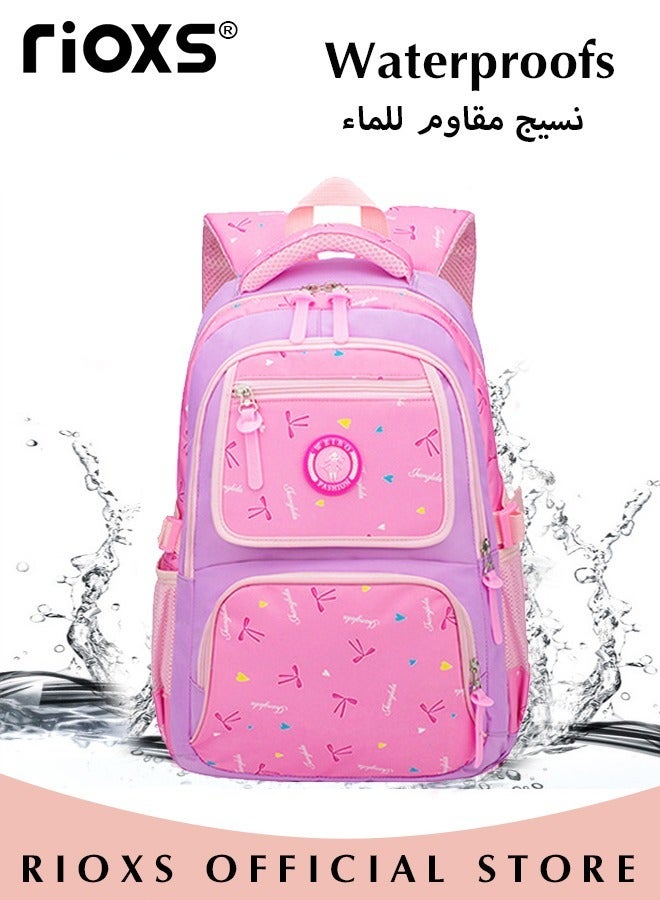 Girl Bowknot Printed Primary Junior High University School Bag Bookbag 3pcs Backpack Sets