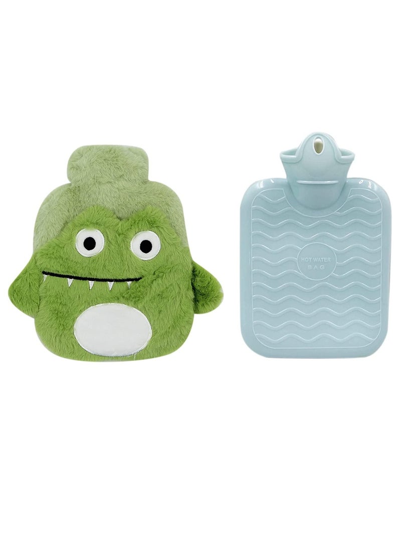 Hot Water Bag with Soft Cover Water Bag with 3D Cartoon Plush Cover, for Neck, Shoulder Pain and Hand Feet Warmer, Menstrual Cramps, Hot Compress and Cold Therapy