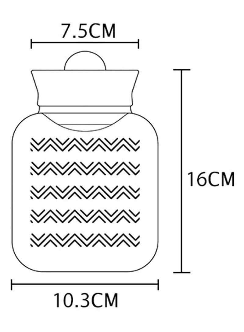 Hot Water Pouch with Knit Cover Water Filled Heating Bottle Bag Small Lovely and Reusable Warm Microwave Oven Heating Available