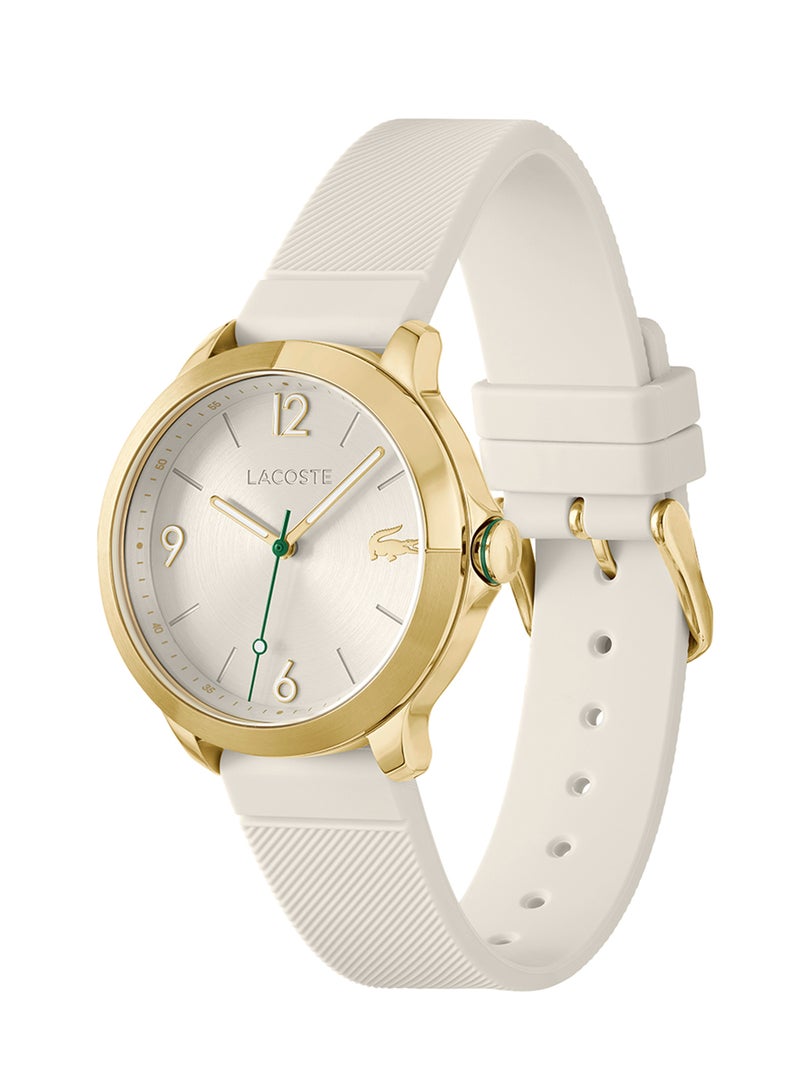 Women's Analog Round Shape Silicone Wrist Watch 2001330 - 36 Mm
