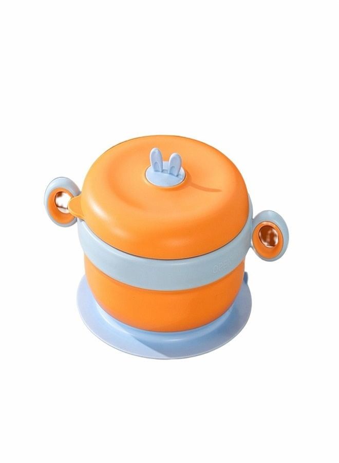 Children'S Thermos Bowl Baby Tableware Stainless Steel Three-Layer Heat Insulation Water Injection Bowl