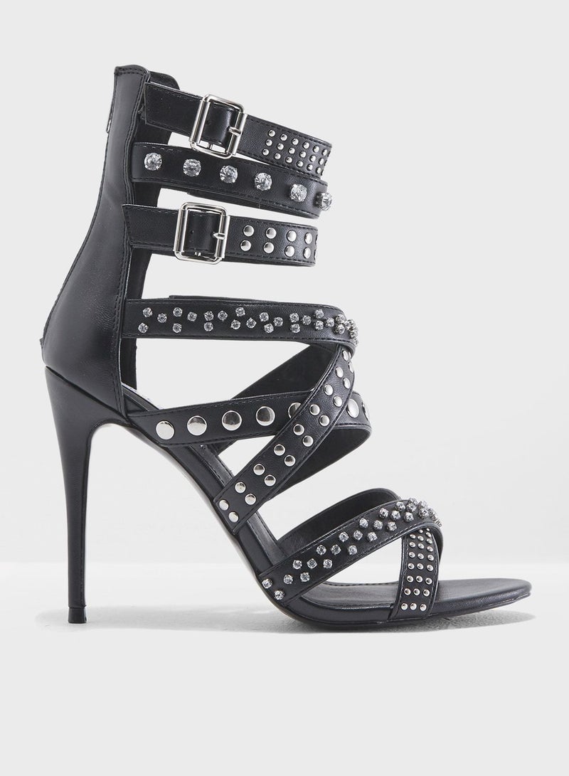 Motto Studded Multi Strap Sandal