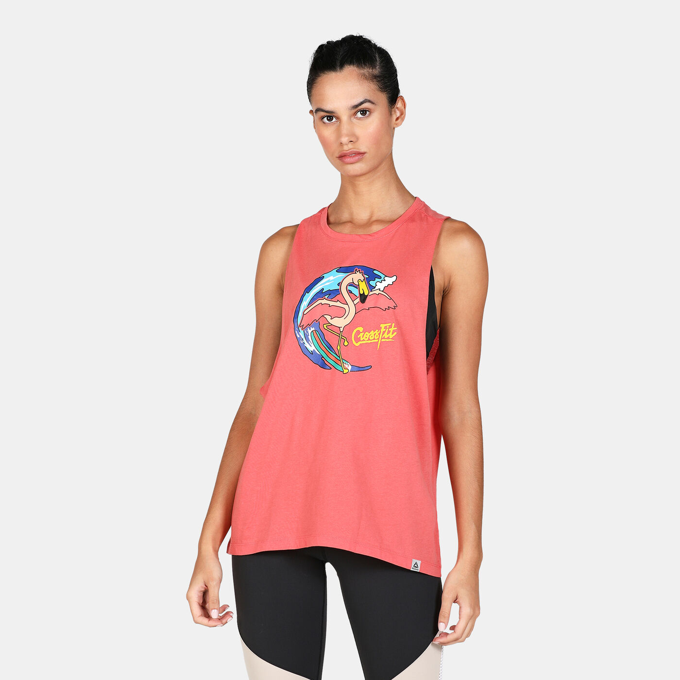 Women's CrossFit Surfer Flamingo Graphic Tank Top