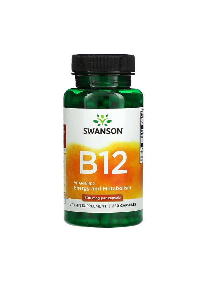 Vitamin B12, 500 mcg, 260 Capsules