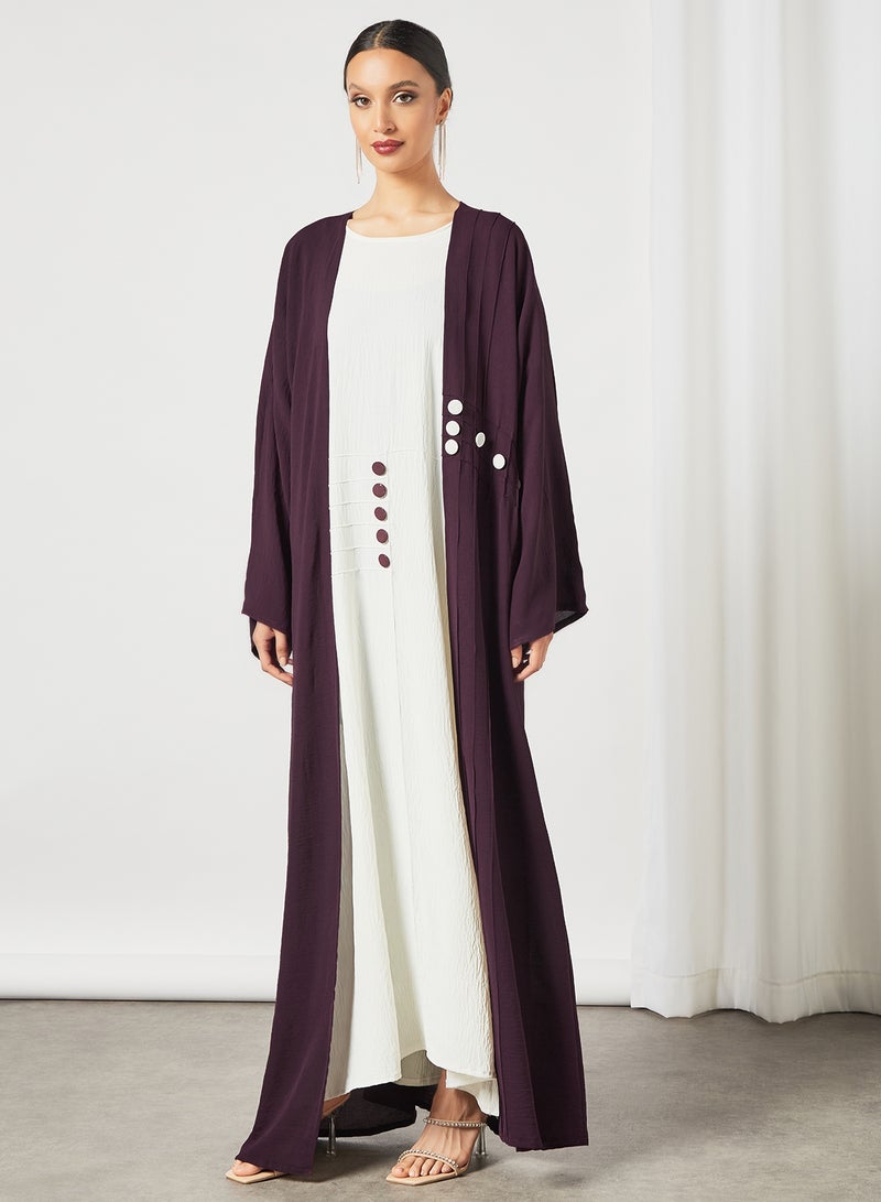 Casual Stylish Abaya Purple/White
