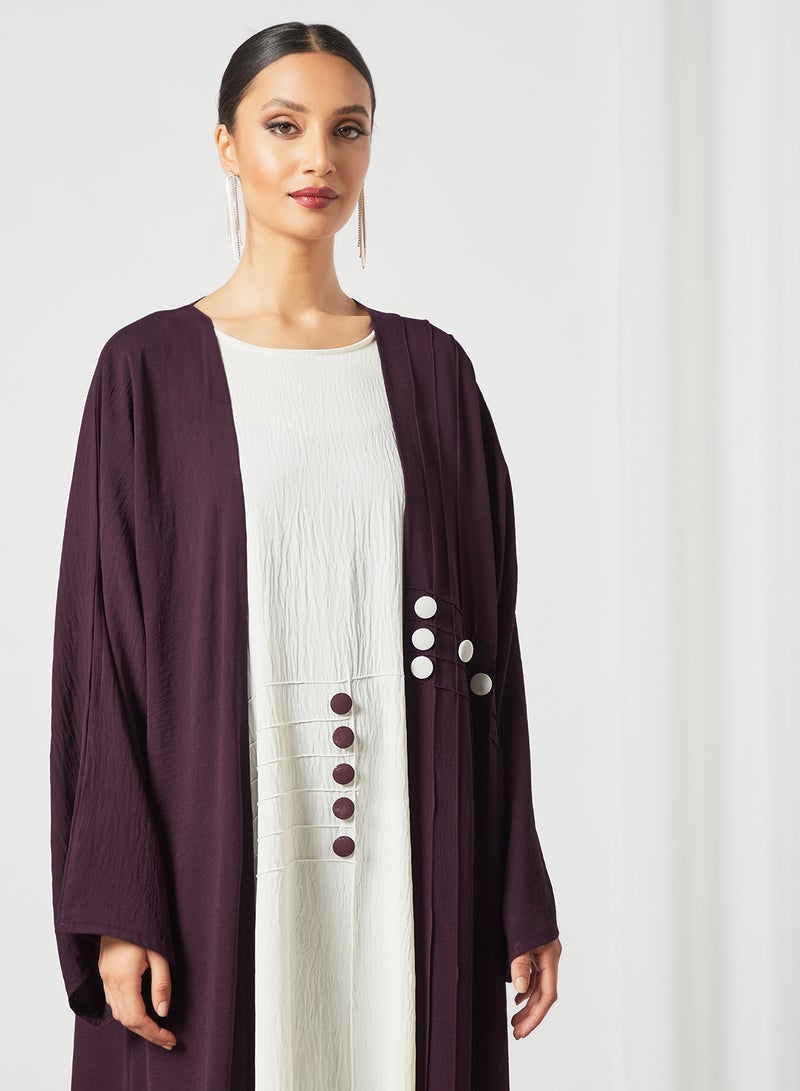 Casual Stylish Abaya Purple/White
