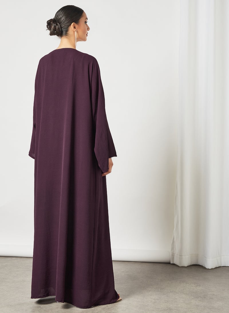 Casual Stylish Abaya Purple/White