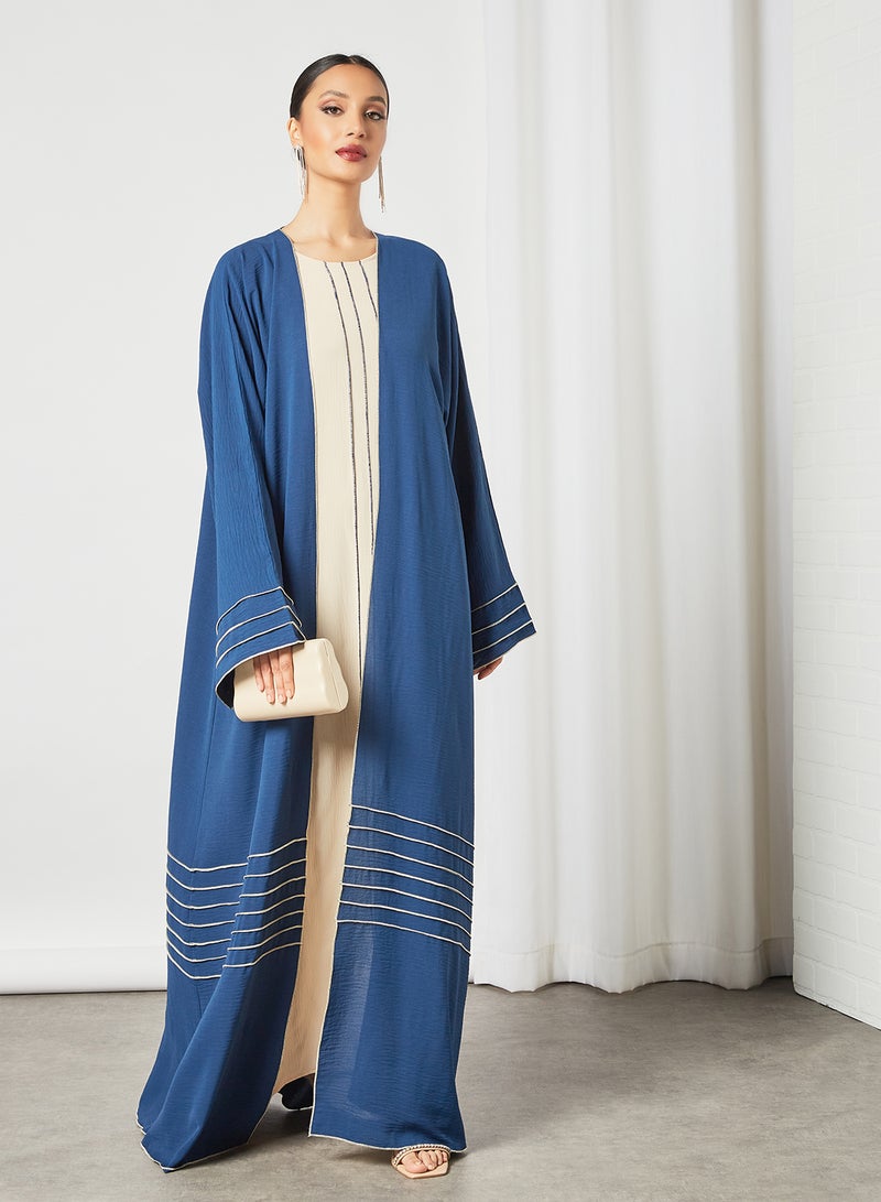 Casual Stylish Abaya Blue/White