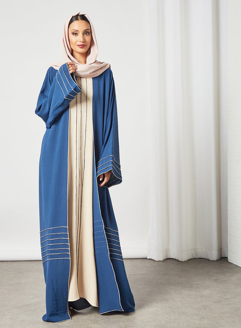 Casual Stylish Abaya Blue/White
