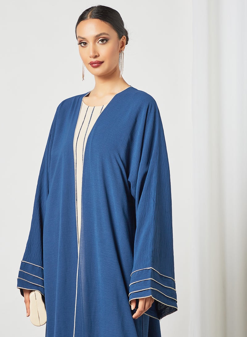 Casual Stylish Abaya Blue/White