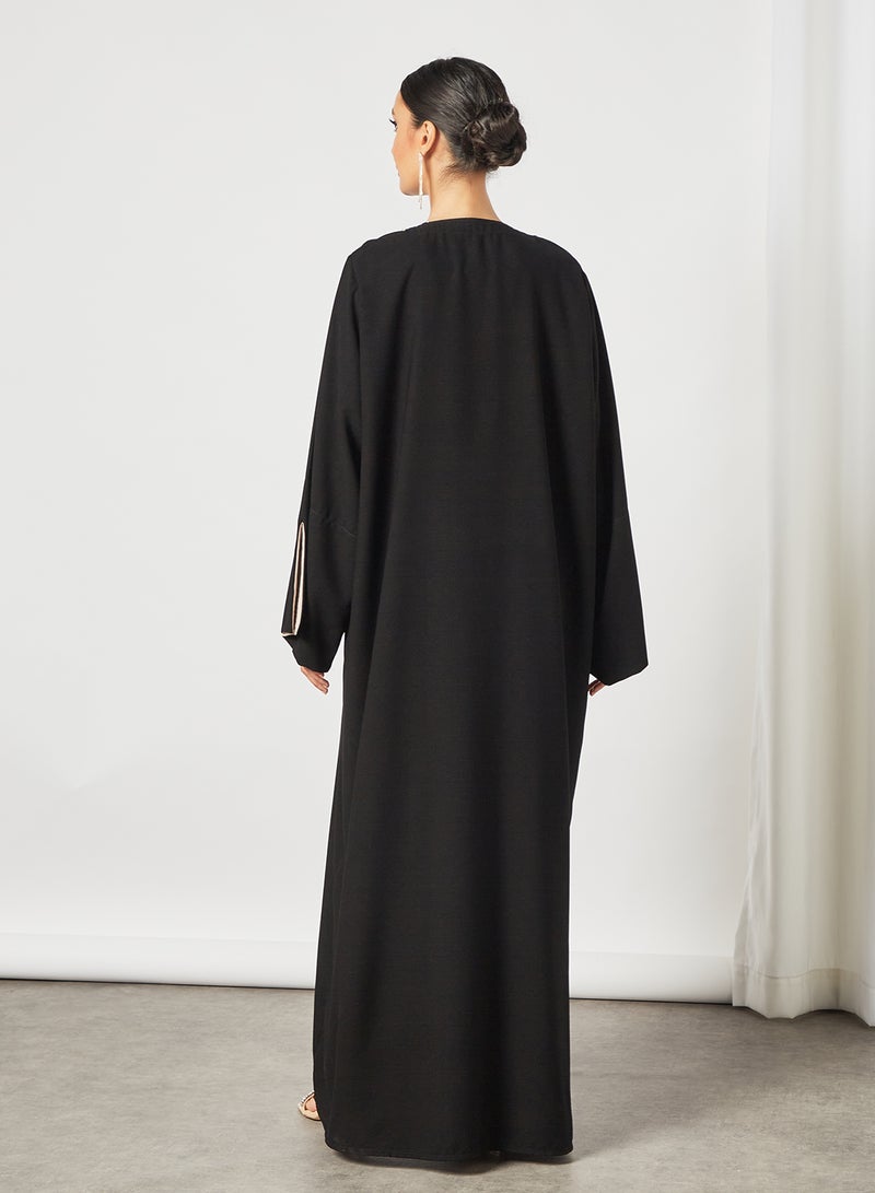 Casual Stylish Abaya Black/Beige