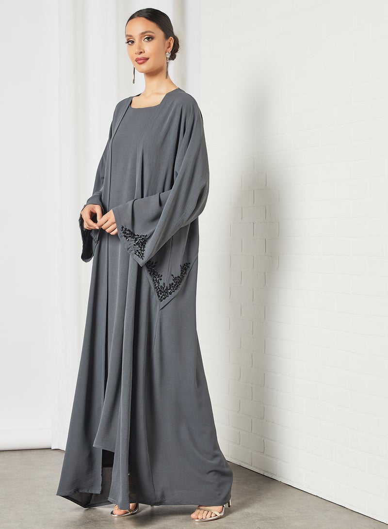 Casual Stylish Abaya Grey