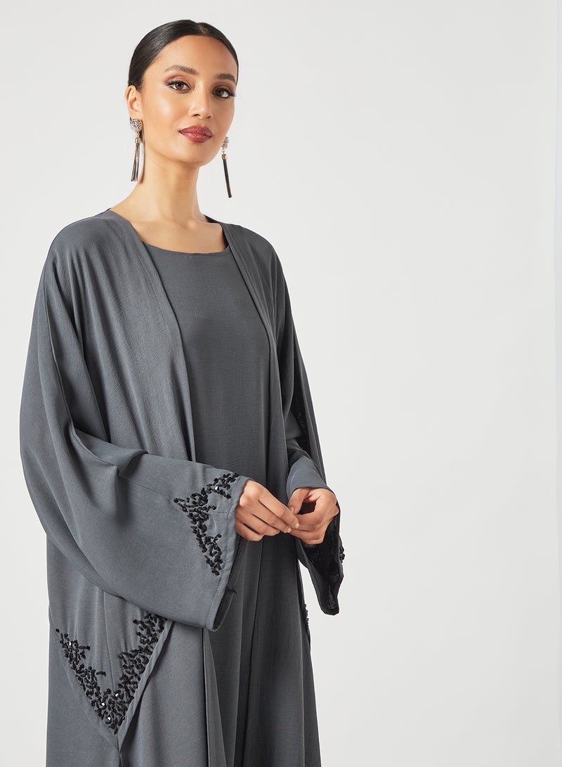 Casual Stylish Abaya Grey