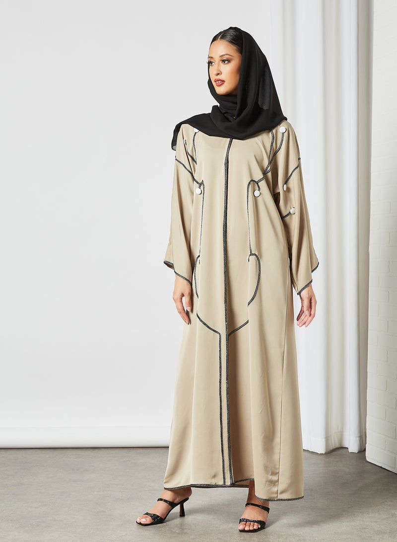 Casual Stylish Abaya Beige