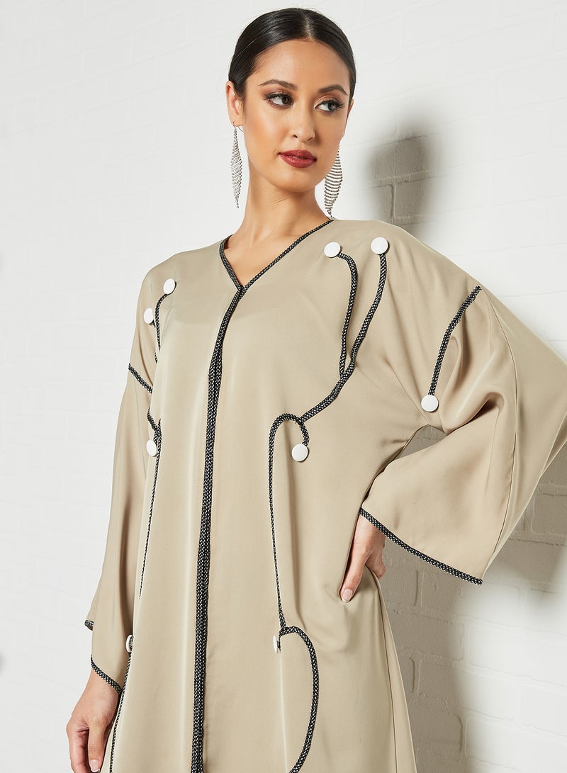Casual Stylish Abaya Beige
