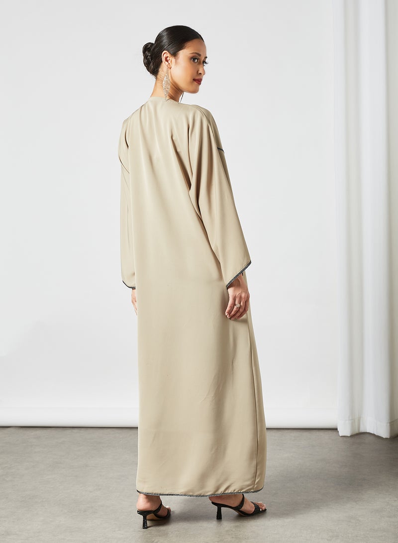 Casual Stylish Abaya Beige
