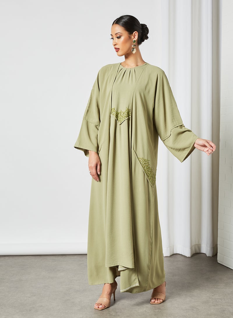 Casual Stylish Abaya Green