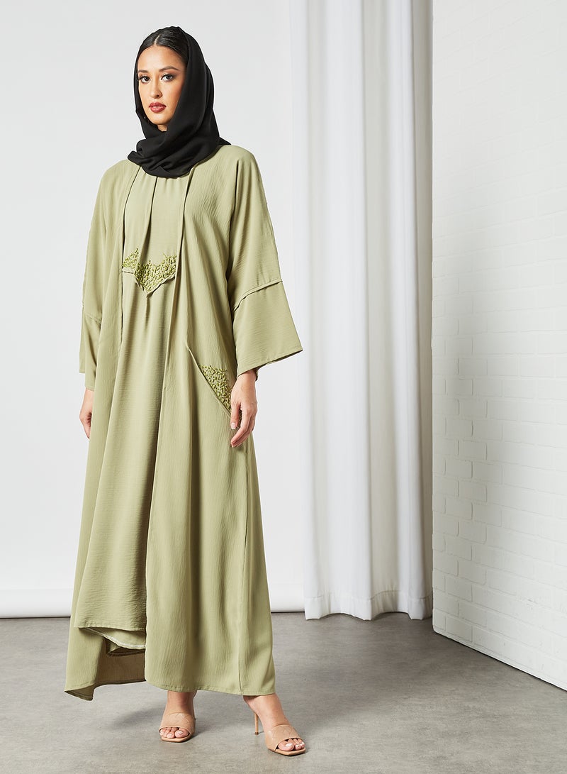 Casual Stylish Abaya Green