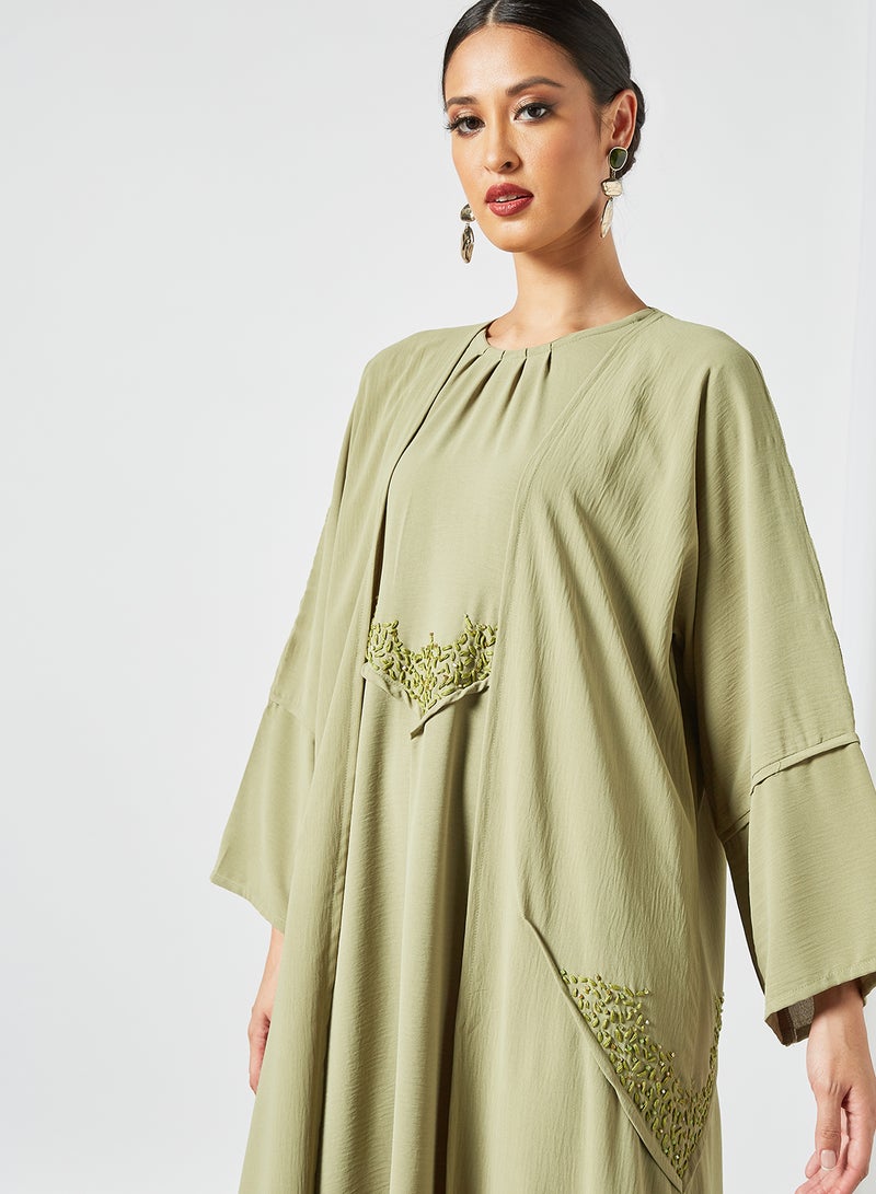 Casual Stylish Abaya Green