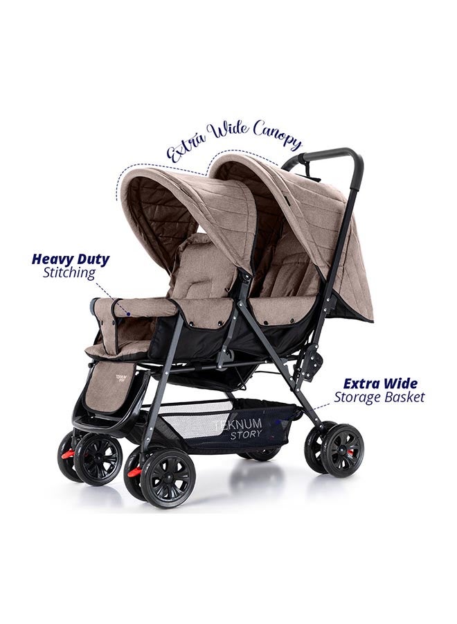 Double Baby Stroller - Multicolour