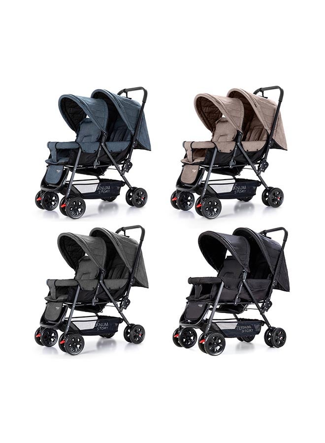 Double Baby Stroller - Multicolour