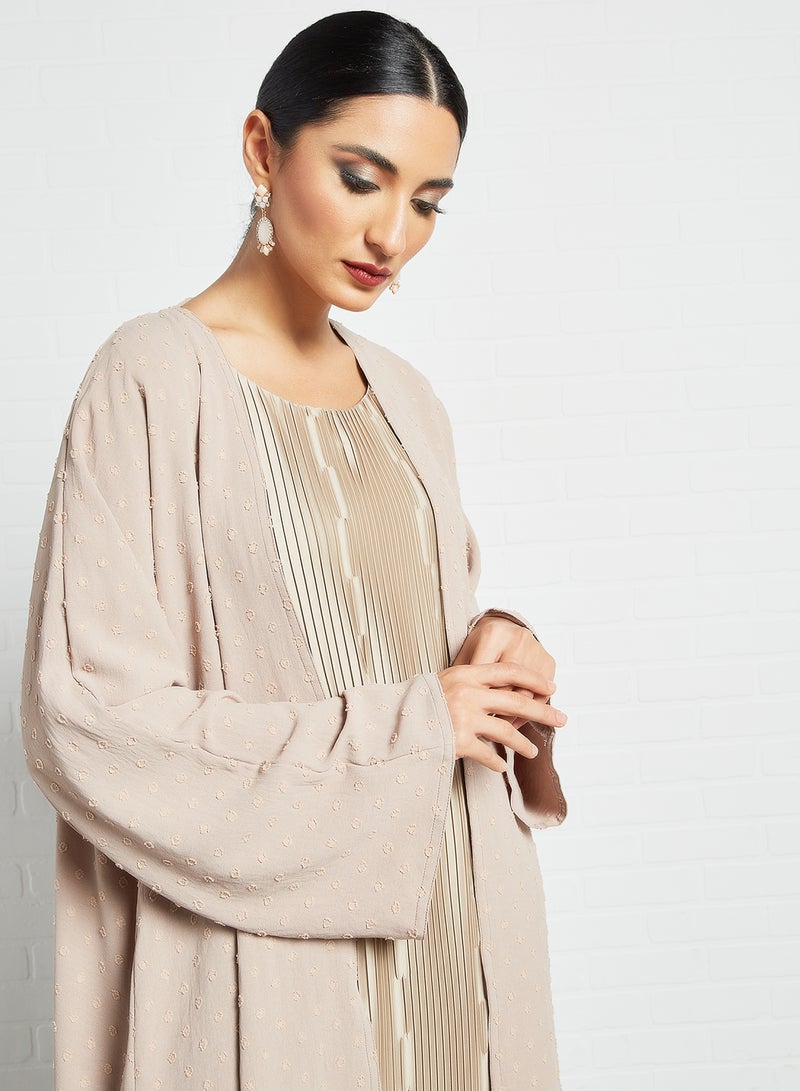 Pleated Inner Abaya Beige