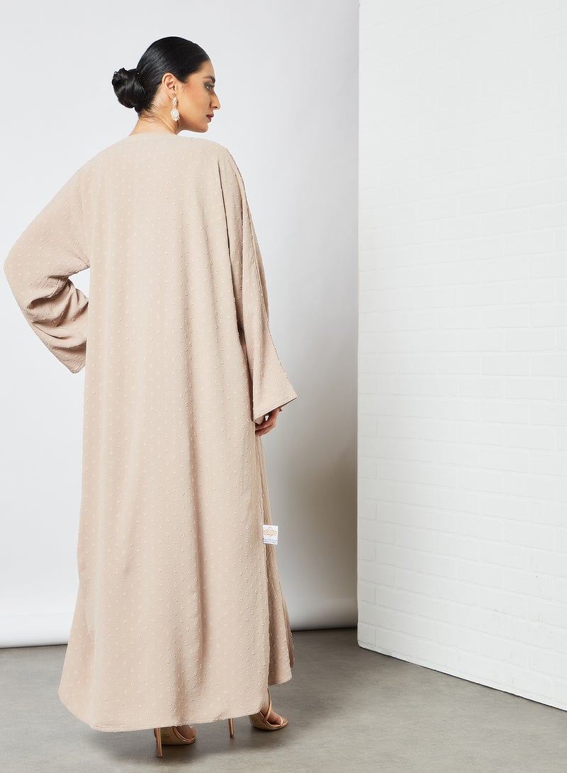 Pleated Inner Abaya Beige