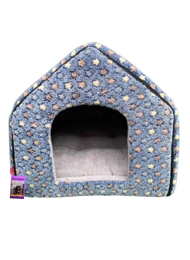Navy star washable fur house with zip L