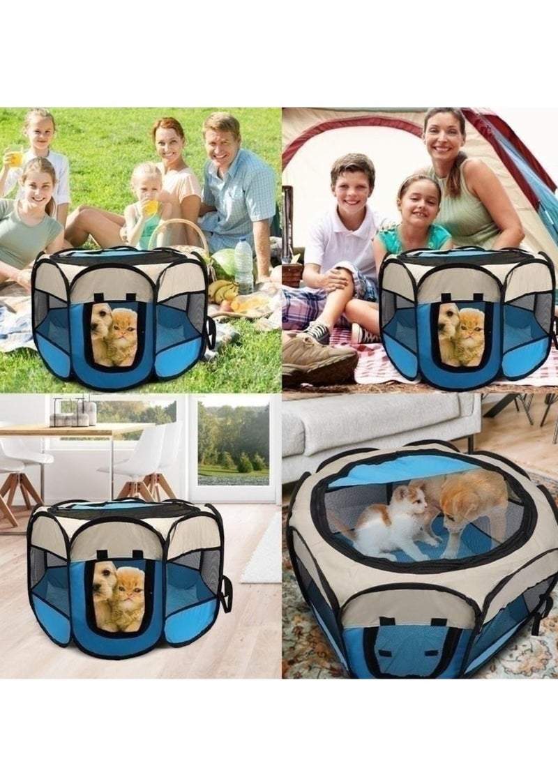 Puppy Playpen Animal Playpen Foldable for Dogs Puppy Run Oxford Fabric Dog Kennel Waterproof Playpen for Dogs Rabbits Cats for Indoor or Outdoor Use