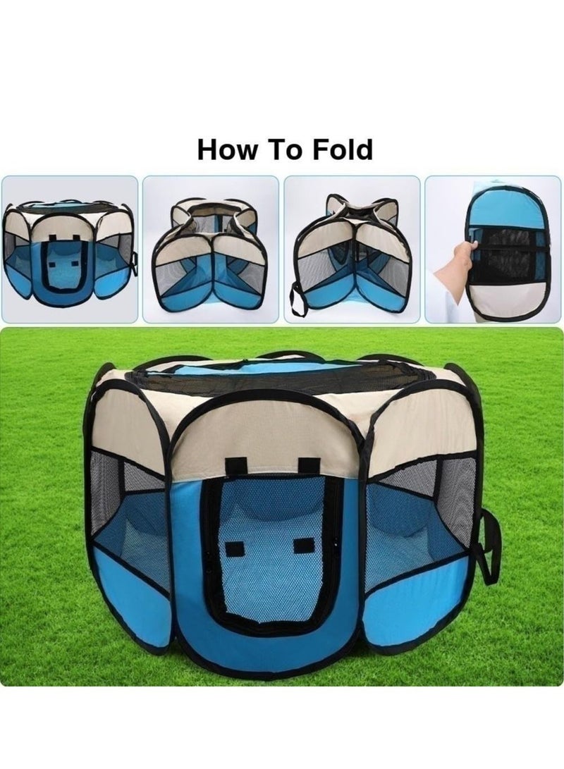 Puppy Playpen Animal Playpen Foldable for Dogs Puppy Run Oxford Fabric Dog Kennel Waterproof Playpen for Dogs Rabbits Cats for Indoor or Outdoor Use