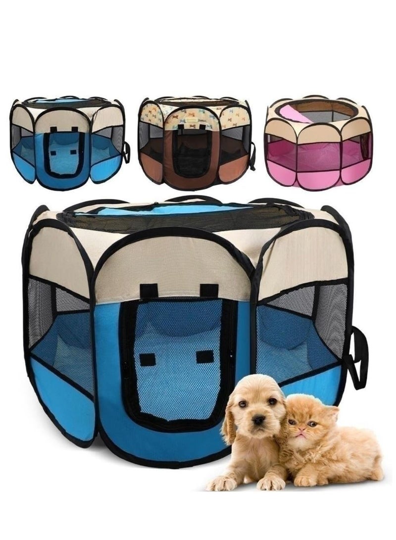 Puppy Playpen Animal Playpen Foldable for Dogs Puppy Run Oxford Fabric Dog Kennel Waterproof Playpen for Dogs Rabbits Cats for Indoor or Outdoor Use