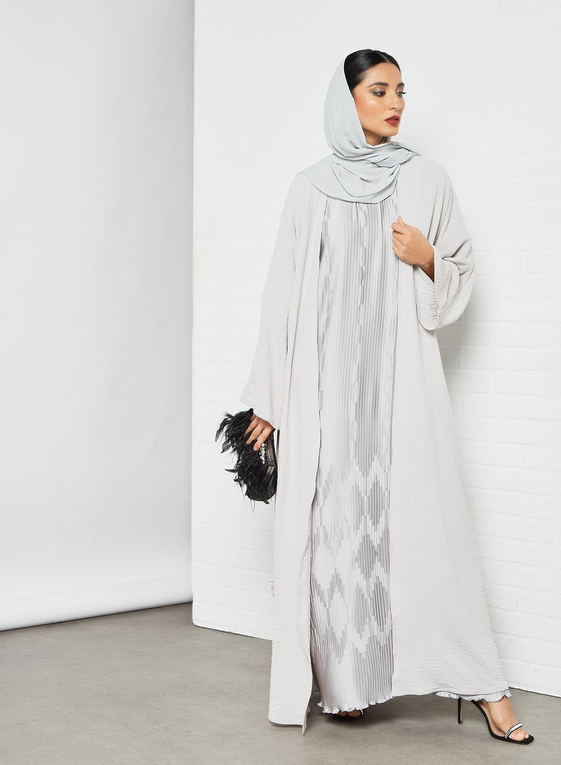 Pleated Inner Abaya Grey