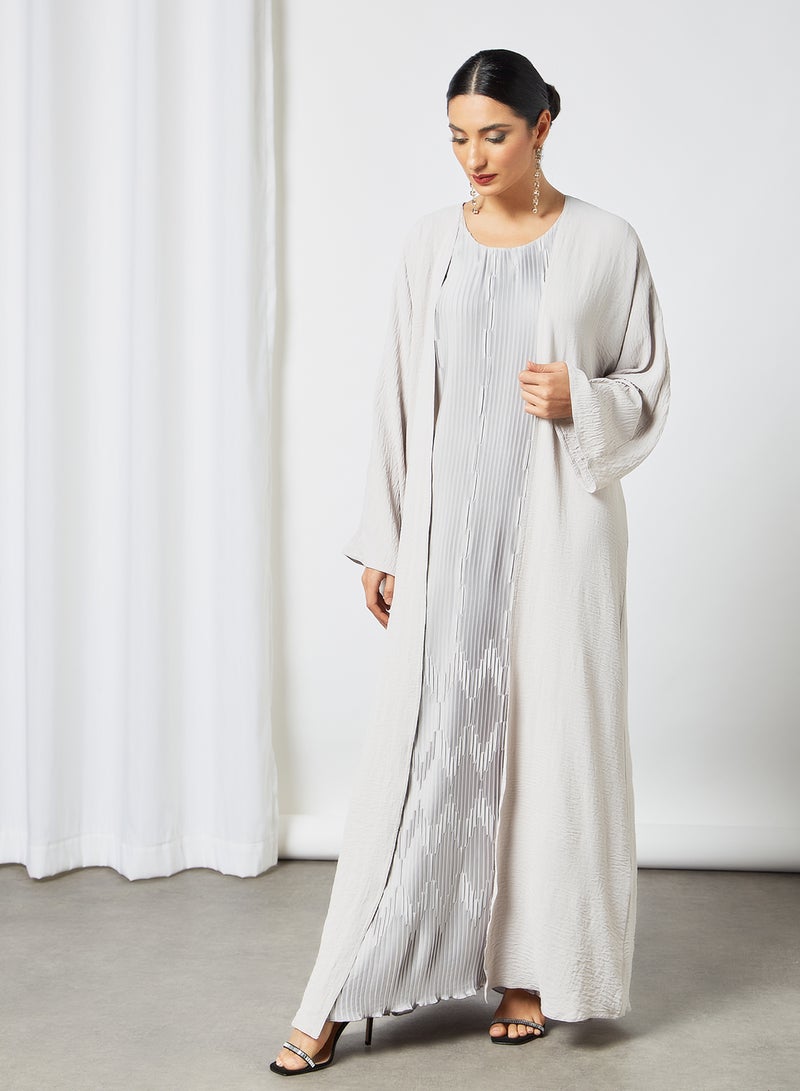 Pleated Inner Abaya Grey