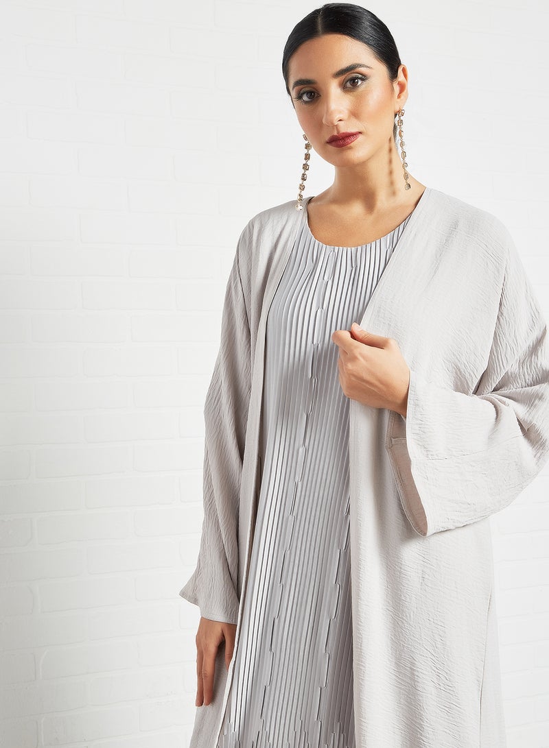 Pleated Inner Abaya Grey