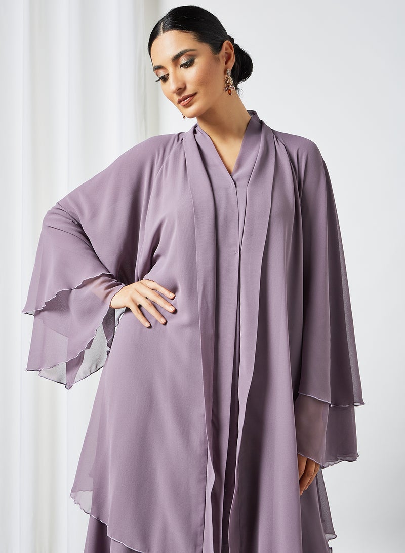 Layered Abaya Purple