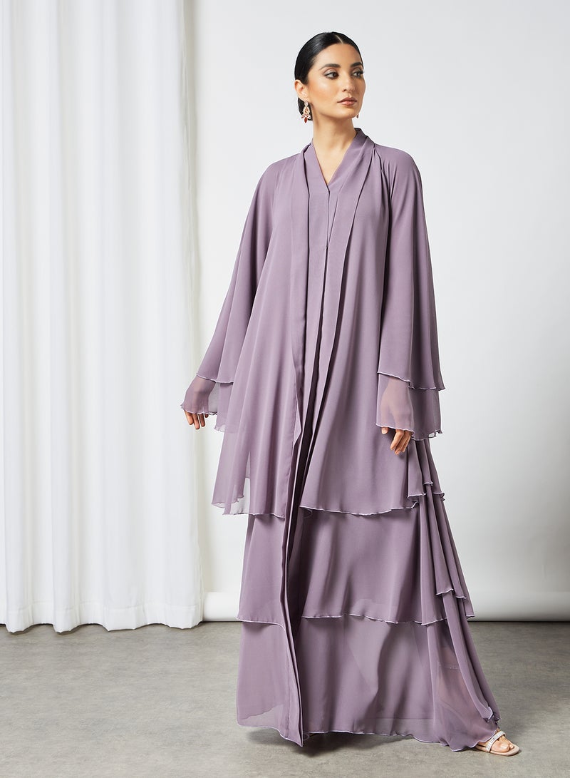 Layered Abaya Purple