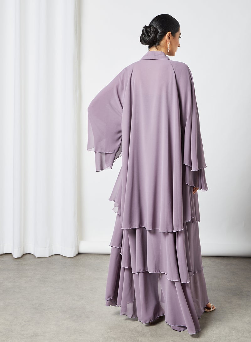 Layered Abaya Purple