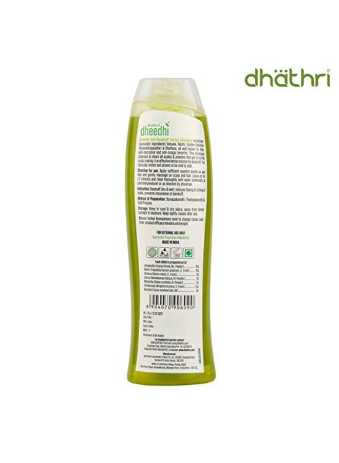 Dheedhi Anti- Dandruff Shampoo | Removes Dandruff And Prevents Recurrence | 100% Herbal Shampoo For Men And Women | 400Ml- Pack Of 1.