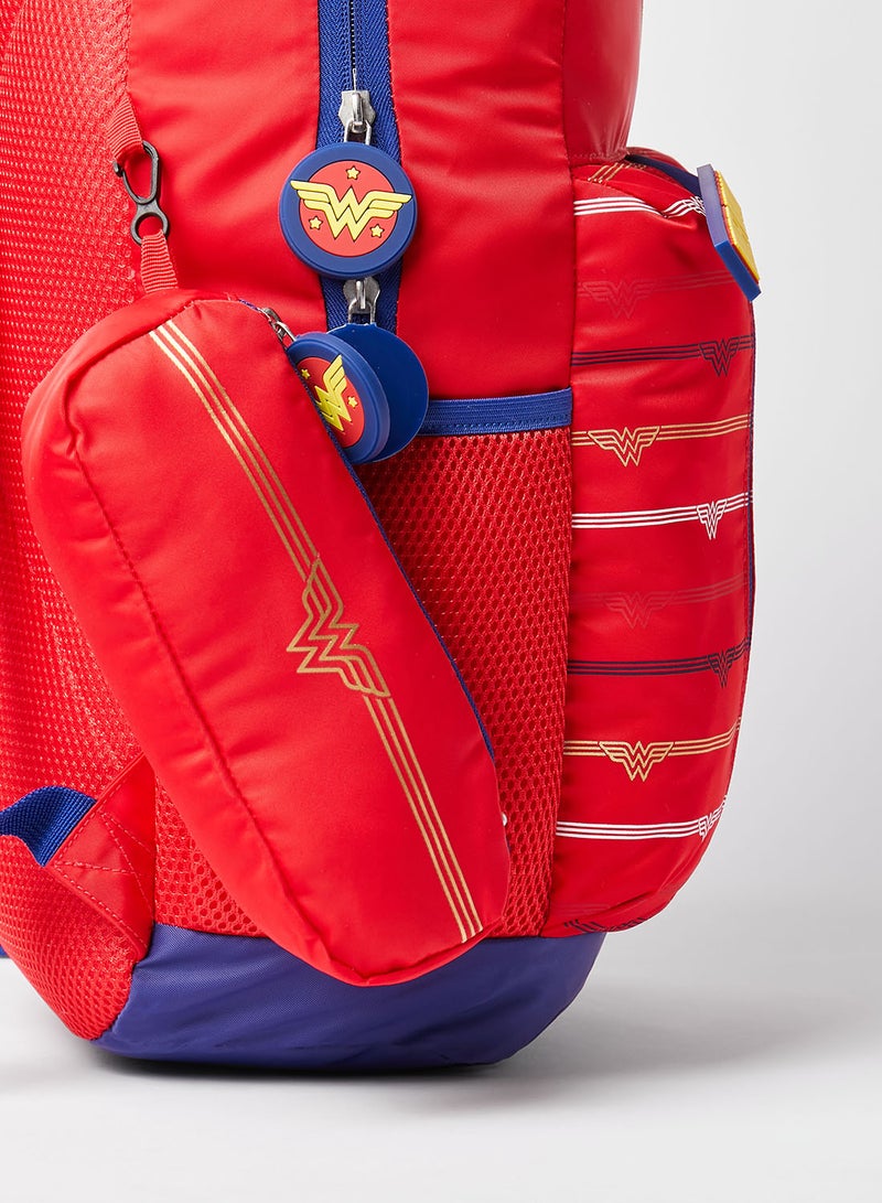 Girls Wonder Woman Believe In Wonder Backpack With Pencil Case Orange