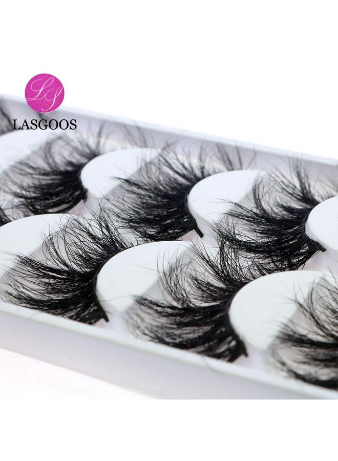 3D Mink 25Mm False Eyelashes Lasgoos Siberian Luxurious Soft Cross Thick Very Long Wedding Dram Party 5 Pairs Fake Eye Lashes (E895)