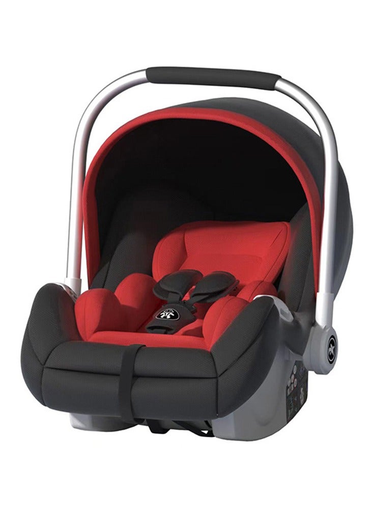 Baby Car Seat Group with Foldable Safety Seat，Child Carrycot, Newborn Portable Car Bassinet（Red）