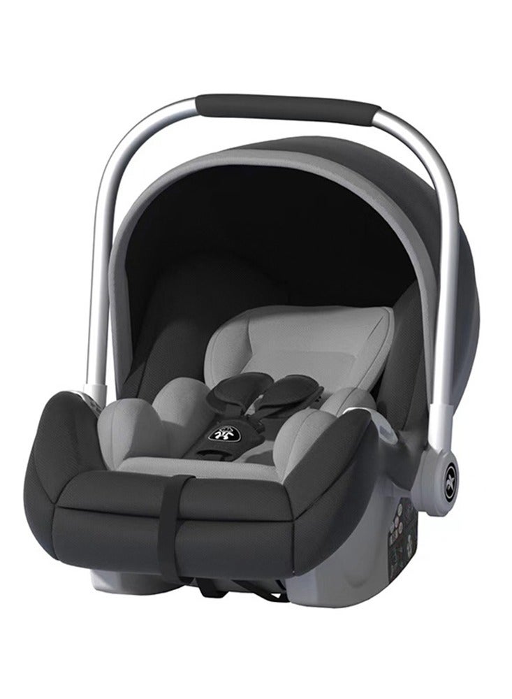 Baby Car Seat Group with Foldable Safety Seat，Child Carrycot, Newborn Portable Car Bassinet（Black）