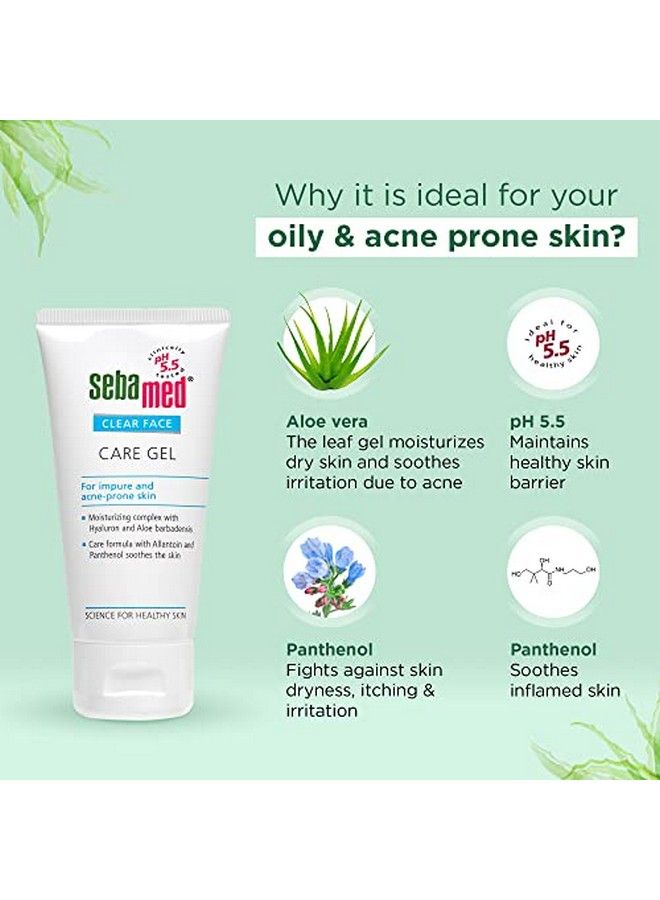 Clear Face Care Gel 50Ml;Ph 5.5;Acne Prone Skin;Hyaluron & Aloe Vera;Water Based Moisturiser