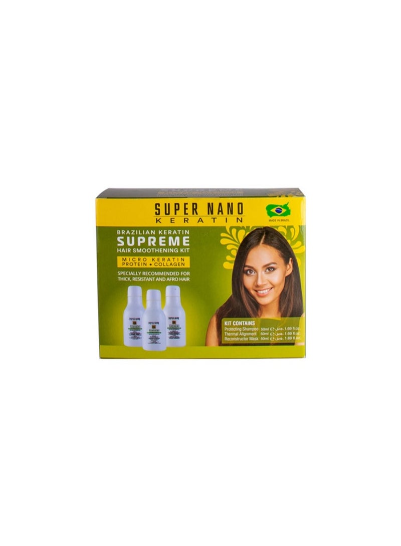 Super Nano Keratin Supreme Hair Brazilian Keratin Kit 3X50Ml