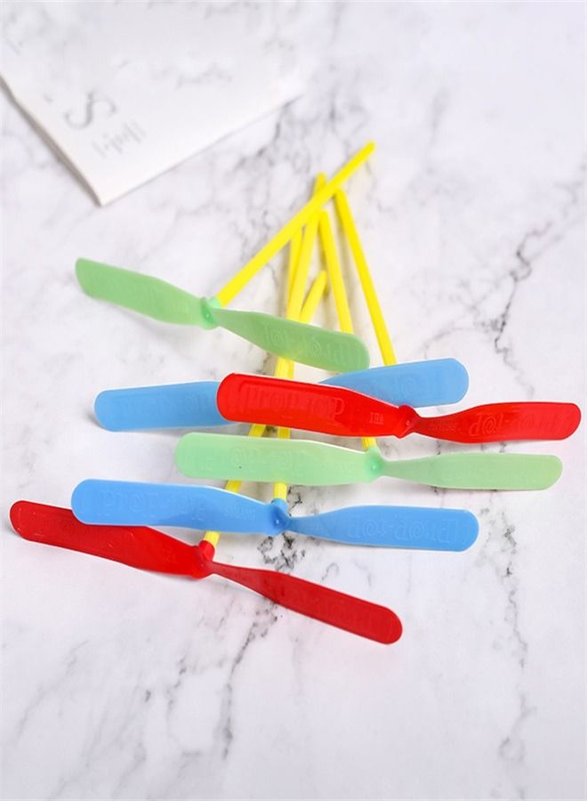 Set of 10 Plastic Bamboo Dragonfly Hand Spinners Flying Toys for Outdoor Sports and Mind Development