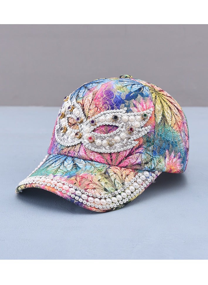 New Handmade Pearl Colorful Baseball Hat